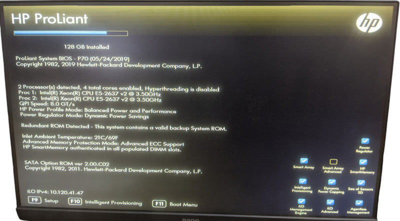 HP Proliant DL380p G8 | 2x Xeon E5-2637 v2 | 128GB DDR3 | No HDD | P420i