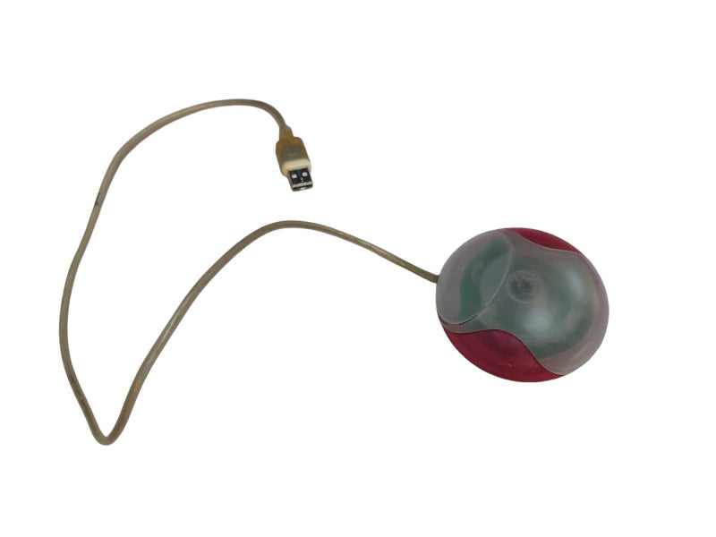 Vintage Apple Macintosh Single Button HockeyPuck Pink RollerBall Mouse M4848 =