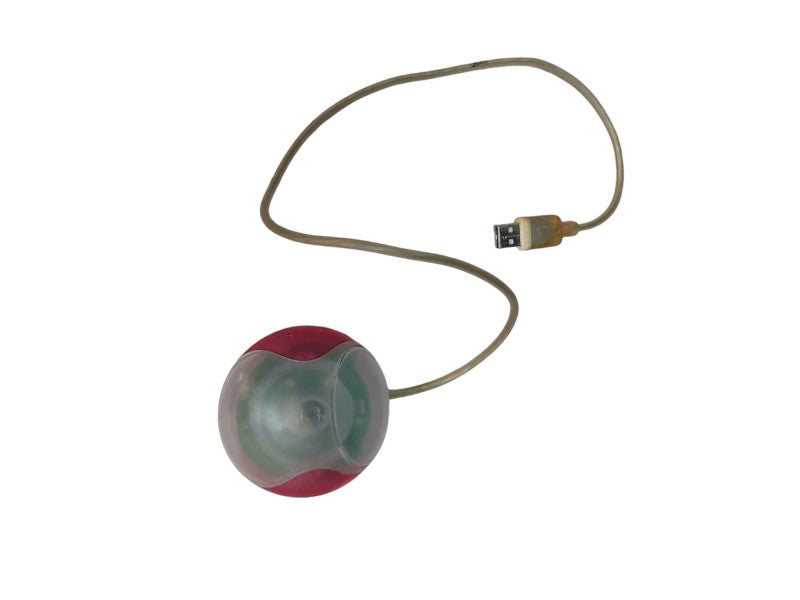 Vintage Apple Macintosh Single Button HockeyPuck Pink RollerBall Mouse M4848 =