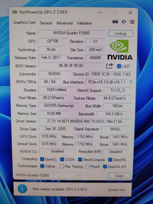 NVIDIA QUADRO P2000 5GB PCIE Q%