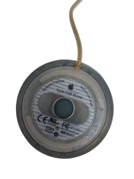 Vintage Apple Macintosh Single Button HockeyPuck Grey RollerBall Mouse M4848 =