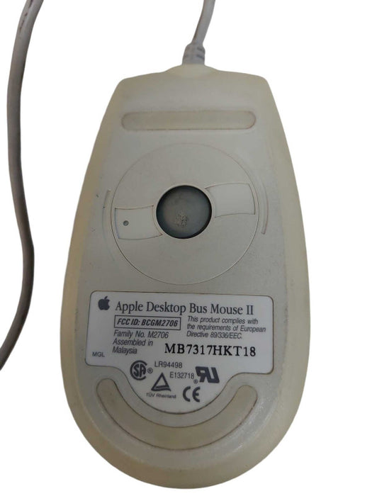 Vintage Apple Desktop Bus Mouse II Single Button Roller Ball Family # M2706 =