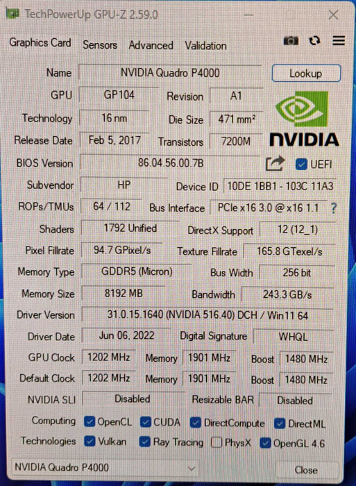 NVIDIA Quadro P4000 | 8GB GDDR5 PCIe Professional Graphics Card | 4x DP