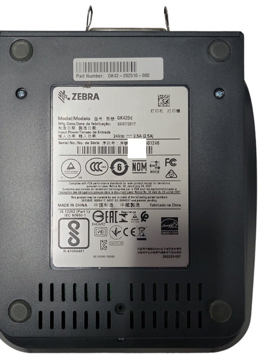Zebra GK420D Direct Thermal Printer GK42-202510-000 Q_