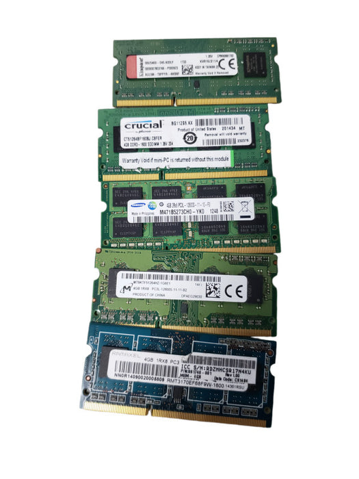 1x 4GB PC3 Laptop Memory From Assorted Brands and Frequencies Q