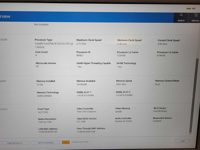 Dell Latitude 3410 | i5-10210U @ 1.6GHz | 16GB DDR4 | 256GB SSD - READ  Lap200