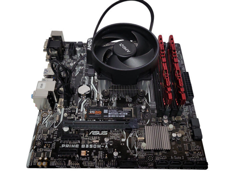 Asus Prime B350M-A Board with AMD Ryzen7 1700 CPU 8GB DDR4 RAM 250GB SSD _