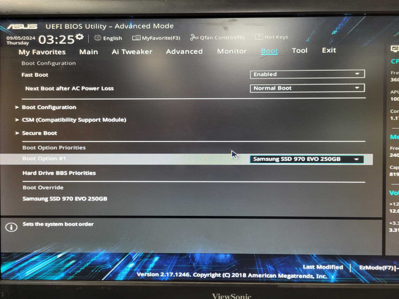 Custom Asus Prime B350M-A PC W/ AMD Ryzen7 1700 CPU 8GB DDR4 RAM 250GB SSD _