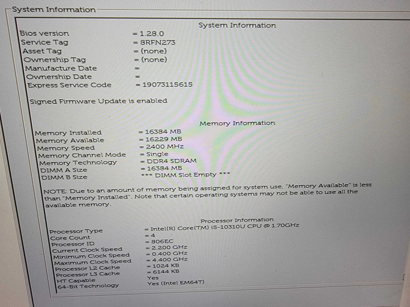 Dell Latitude 5410 | i5-10310U @1.7GHz | 16GB DDR4 | No HDD - READ  BudLap