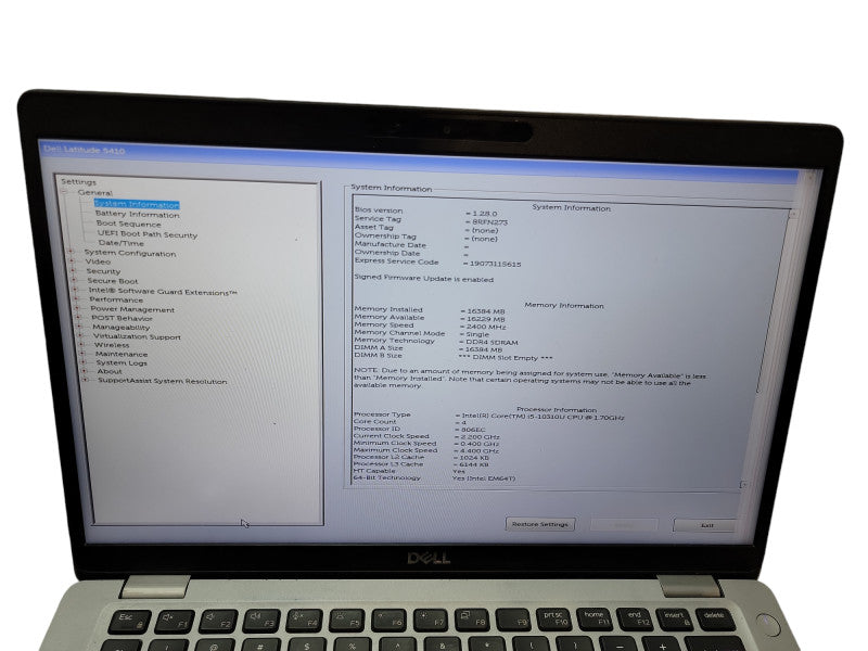 Dell Latitude 5410 | i5-10310U @1.7GHz | 16GB DDR4 | No HDD - READ  BudLap