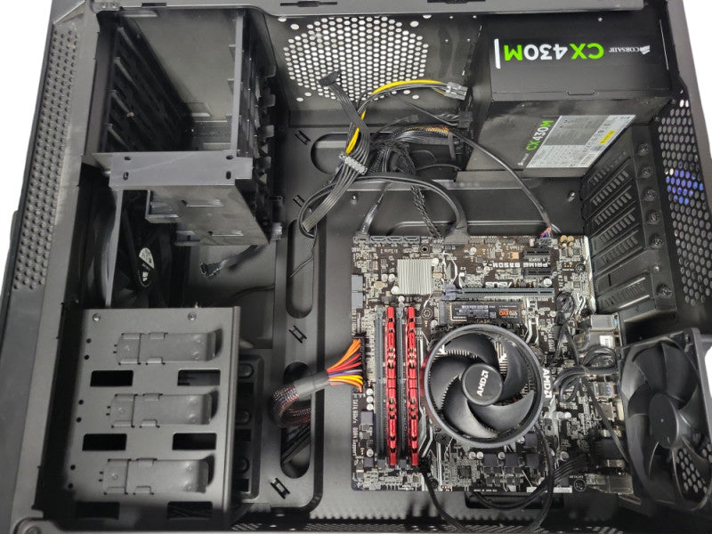 Custom Asus Prime B350M-A PC AMD Ryzen7 1700 8C, 8GB DDR4 RAM 250GB SSD SEE Q_