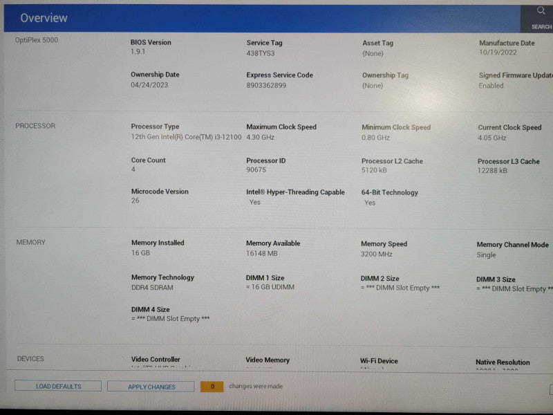 Dell OptiPlex 5000 SFF Intel Core i3-12100 @ 4.3 GHz 256GB NVMe 16GB RAM !