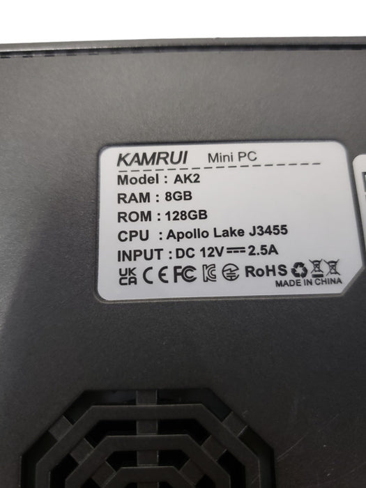 KAMRUI Mini PC AK2 |8GB RAM |370GB SSD| Intel Celeron Apollo Lake J3455 CPU