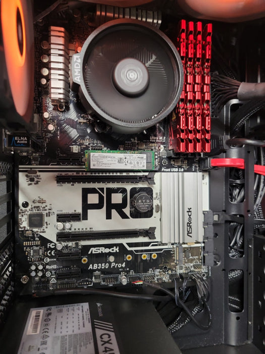 Custom AsRock AB350 Pro4 PC AMD Ryzen 5 1600X 6C, 16GB DDR4 RAM 250GB SSD SEE _