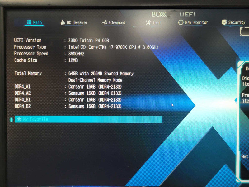 Custom/Asrock Z390 Taichi PC, Core I7-9700K 3.6GHz, 64GB DDR4, 512GB SSD, SEE _