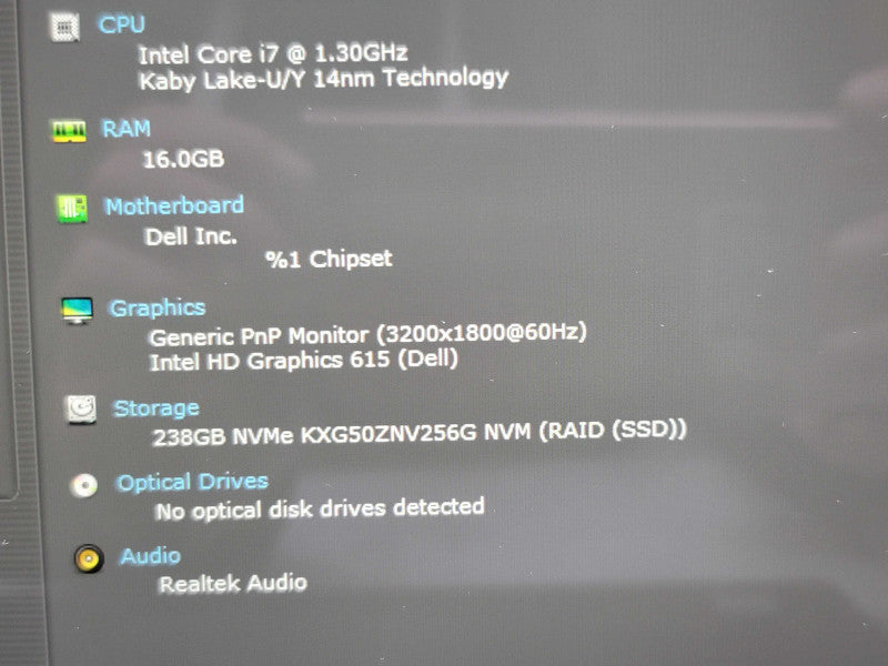 Dell XPS 13 9365| i7-7Y75| 16GB DDR3L| 256GB SSD  β Lap200