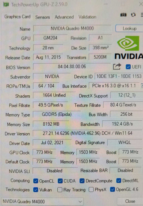 NVIDIA Quadro M4000 | 8GB GDDR5 PCIe Graphics Card | 4x DisplayPort _