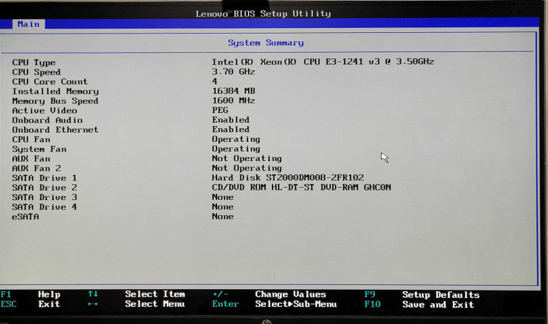 Lenovo ThinkStation P300, Xeon E3-1241 v3 3.50GHz, 16GB RAM, 2TB HDD, K600