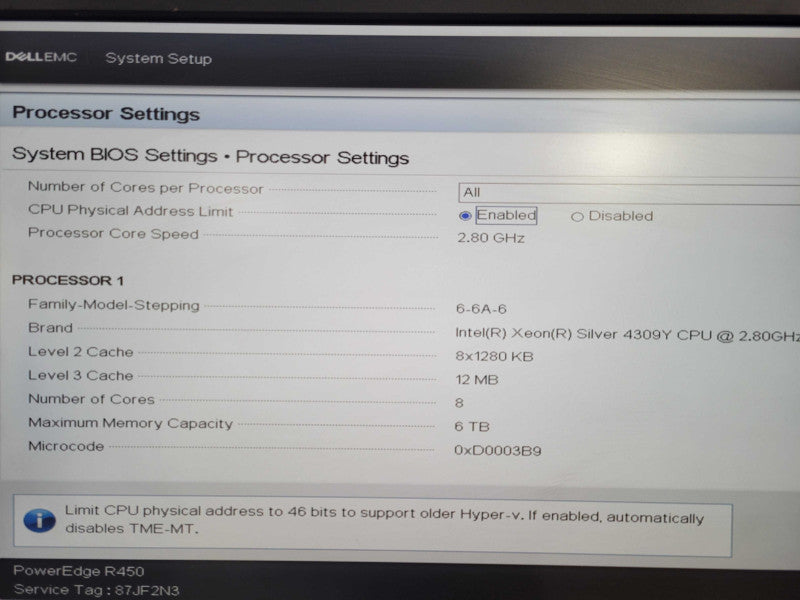Dell PE R450 1U 8x 2.5" 1x Xeon Silver 4309Y @ 2.80Ghz 32GB RAM PERC H745 2x PSU 600W READ  !