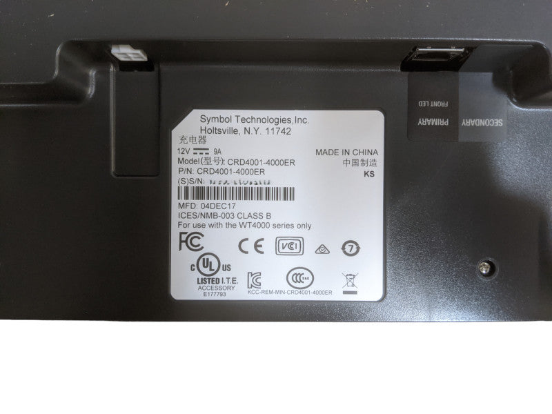 Symbol CRD4001-4000ER WT4000 Series Cradle Charger