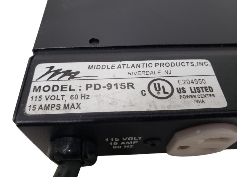 Middle Atlantic Products PD-915R Rackmount Power Surge Strip Center 9 outlet  Q