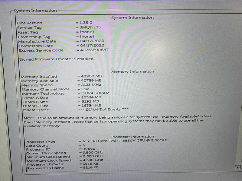 Dell Precision 7530 | i7-8850H @2.6GHz | 40GB DDR4 | 256GB SSD | Quadro P2000  Lap200