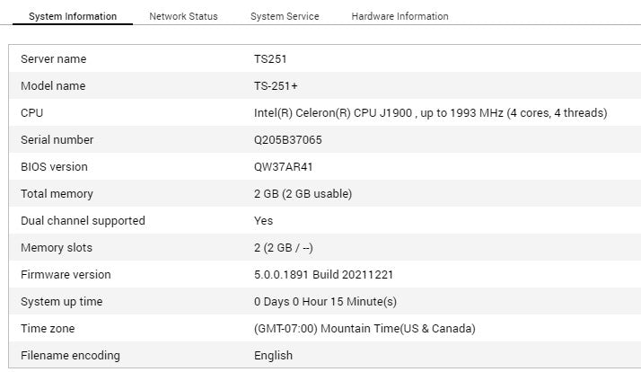 QNAP TS-251+ 2GB System Memory 2-Bay NAS 2x 2TB HDD !