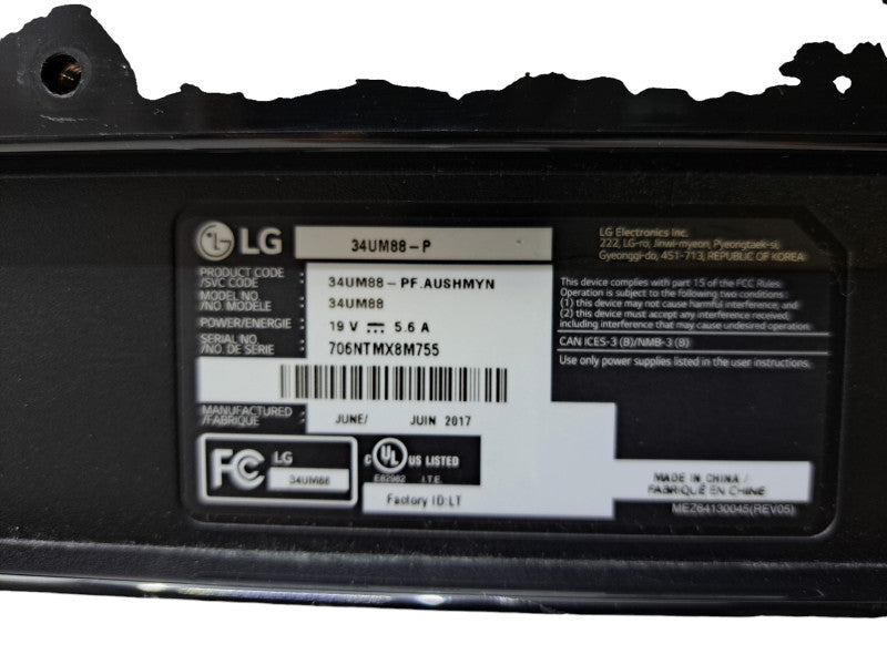 LG 34UM88C-P | 34" 21:9 1440P UltraWide QHD Monitor | No Stand