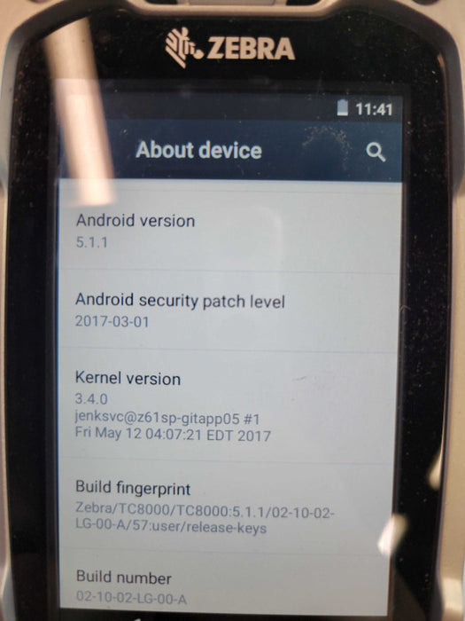 Zebra TC8000 Android Barcode Scanner %