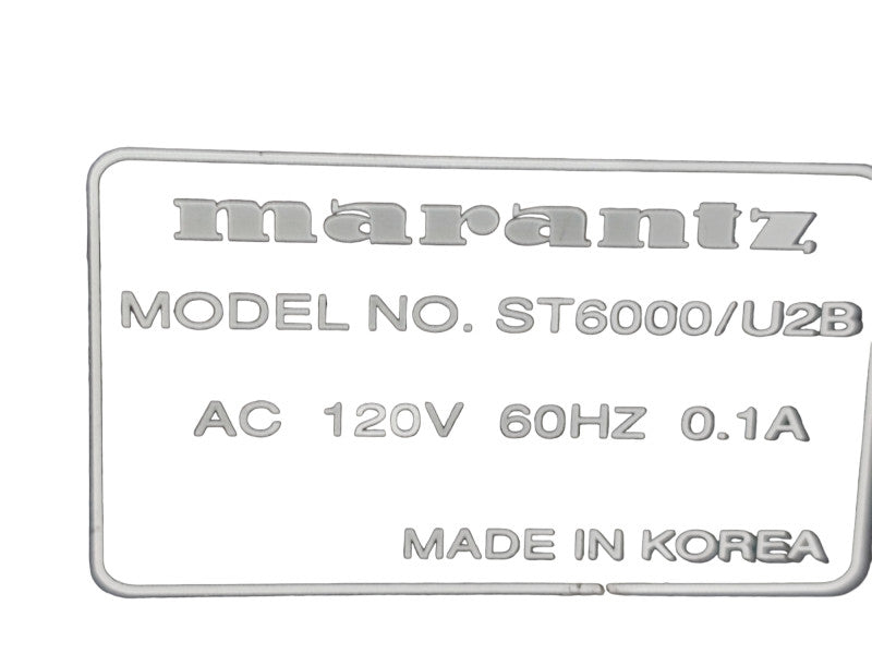 Marantz ST6000 U2B AM/FM Stereo Tuner 120V 60Hz 0.1A,