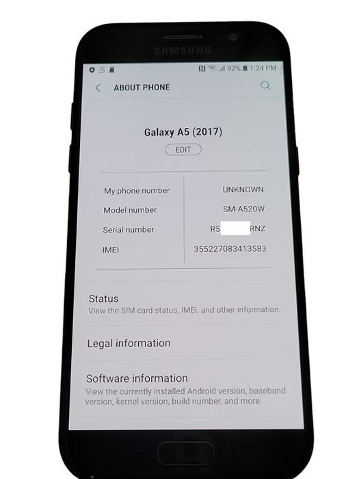Samsung Galaxy A5 2017 32GB SM-A520W  Q_