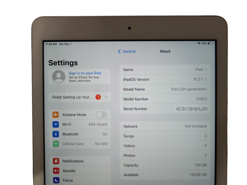 Apple iPad (5th Generation), 128GB, A1823, Wi-Fi + Cellular, Unlocked