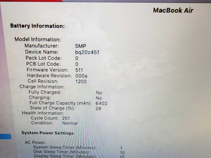 Apple Macbook Air 2017 13" 2-Core i5-5350U @ 1.8GHz 8GB DDR3 256GB SSD (