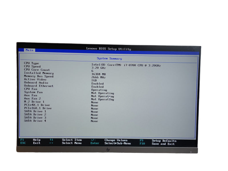 Lenovo ThinkCentre M920t Core i7- 8700 CPU @ 3.20GHz 16GB DDR4 Ram θ