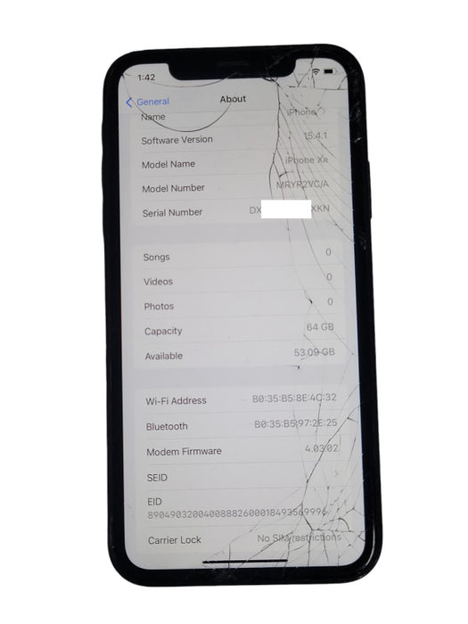 Apple iPhone XR 64GB UNLOCKED, READ  _