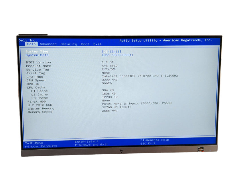 DELL XPS 8930 Intel Core i7-8700 @ 3.20Ghz 32GB RAM 256GB NVMe RX550 2GB  -