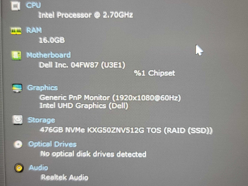 Dell Latitude 5411| i7 -10850H| 16GB DDR4| 512GB SSD NO BATTERY  β Lap200