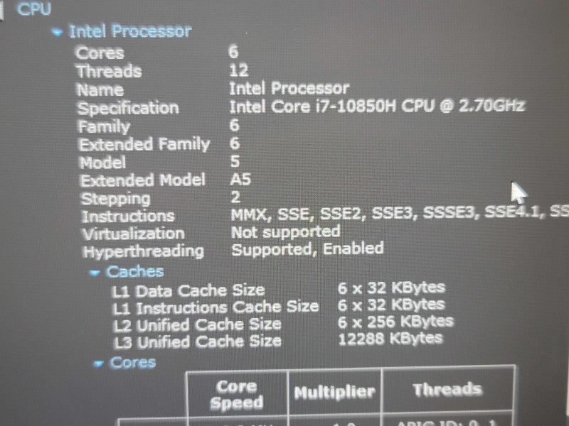 Dell Latitude 5411| i7 -10850H| 16GB DDR4| 512GB SSD NO BATTERY  β Lap200