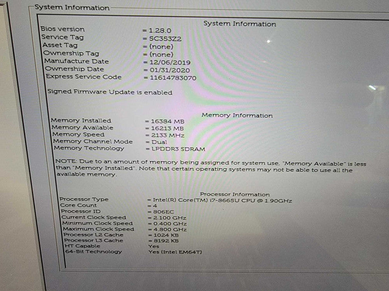 Dell Latitude 7400 2-1 | i7-8665U @1.9GHz | 16GB RAM | 256GB SSD - READ  Lap200