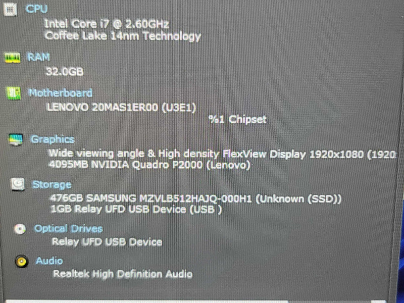 Lenovo ThinkPad P52| i7-8850H| 32GB DDR4| Quadro P2000| 512GB SSD  β Lap200