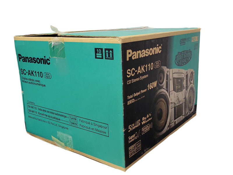 Open-Box Panasonic SC-AK110 5 CD Changer Stereo System 160W 80W/Ch _