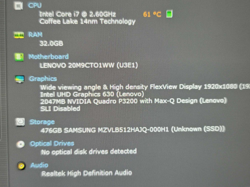 Lenovo ThinkPad P52| i7-8850H| 32GB DDR4| Quadro P3200 Max Q| 512GB SSD β Lap200