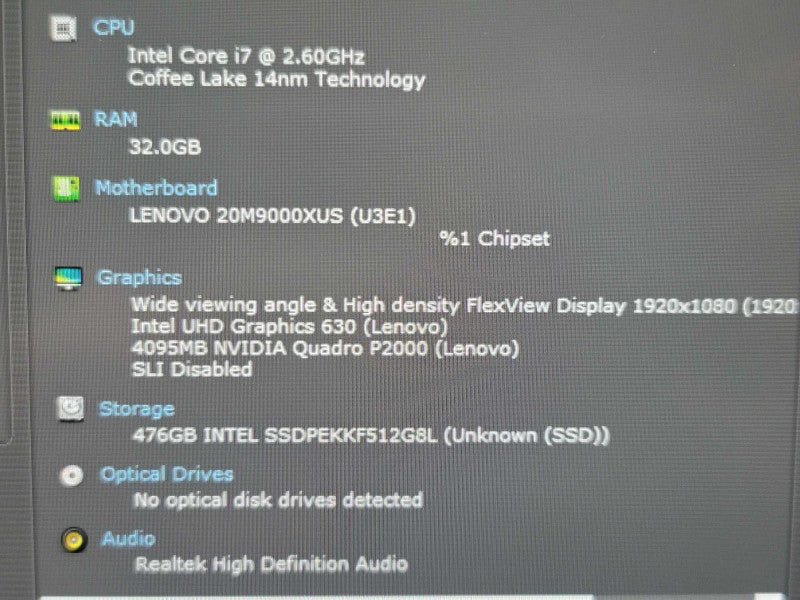 Lenovo ThinkPad P52| i7-8850H| 32GB DDR4| Quadro P2000| 512GB M.2  β Lap200