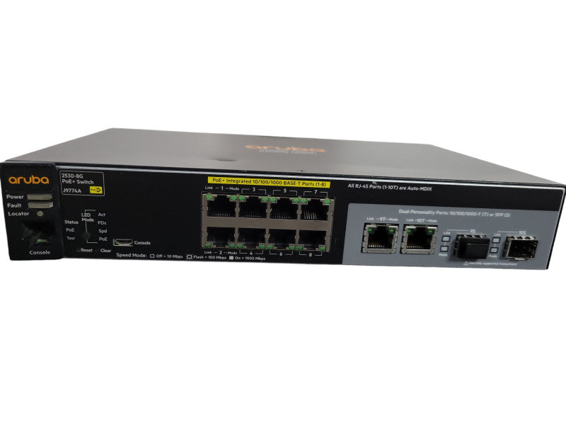 HPE Aruba J9774A 2530-8G 8 Port POE+ Gigabit Switch 2xSFP !