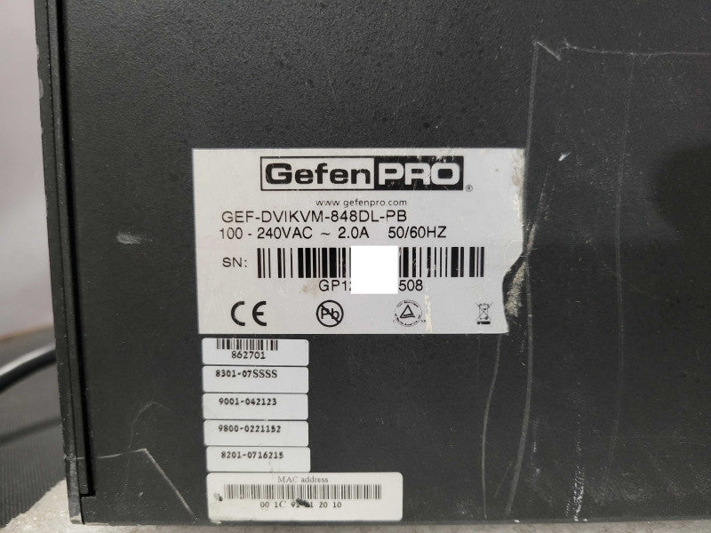 Gefen Pro GEF-DVIKVM-848DL-PB 8x8 DVI KVM DL Matrix, READ, READ _