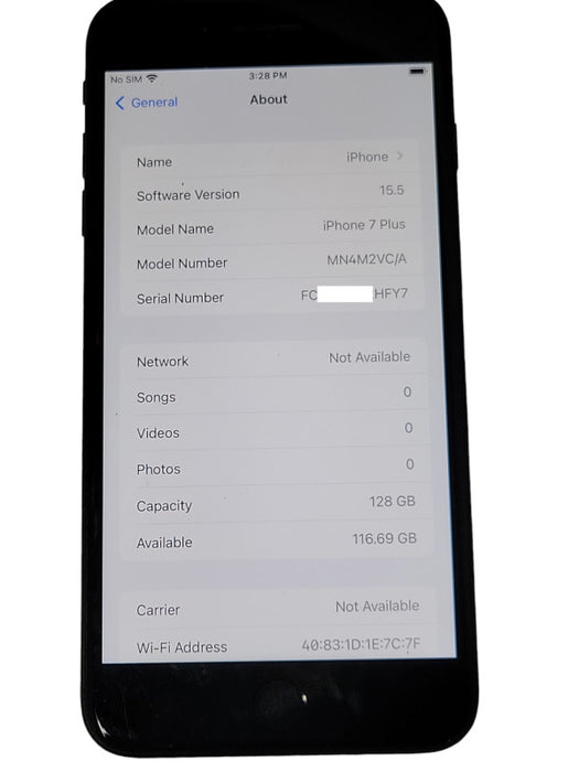 Apple iPhone 7 Plus 128GB Black Unlocked phone _