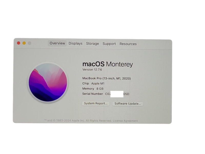 Apple Macbook Pro 2020 13" M1 Chip 8GB RAM 256GB SSD, 126 Cycle count _