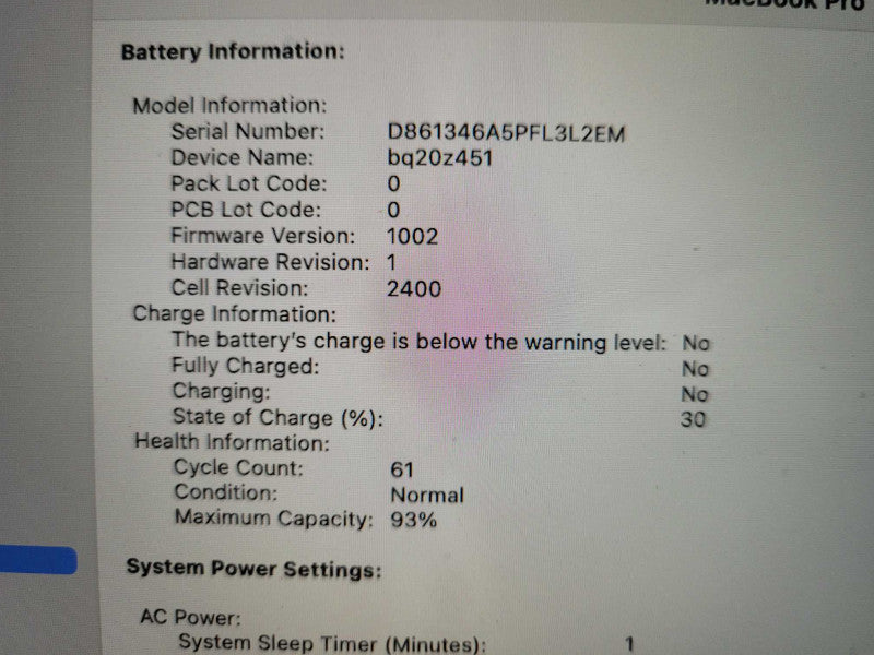Apple Macbook Pro 2020 13" 8-Core M1, 8GB Ram, 256GB SSD