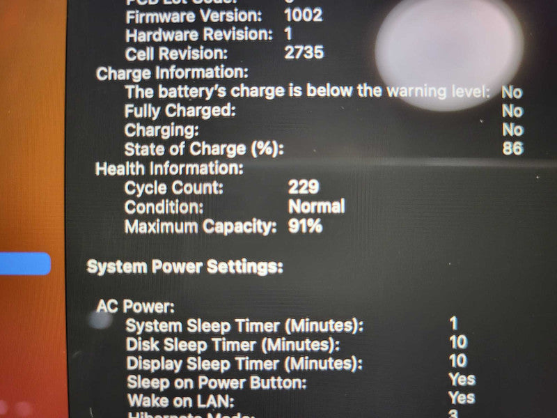 Apple MacBook Air 2020 M1 CPU 8GB RAM 512GB Storage 229 Cycle Count No Charger $