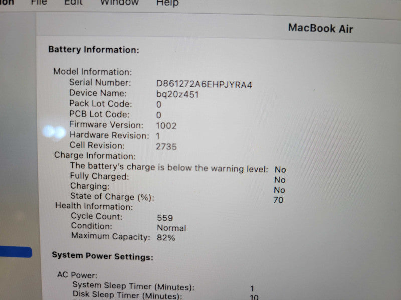 Apple Macbook Air 2020 13" 8-Core M1 @ 3.2GHz 8GB Ram 256GB SSD !